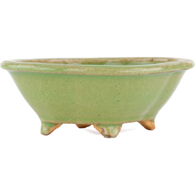 Mokko green bonsai pot by Hattori - 130 x 114 x 45 mm
