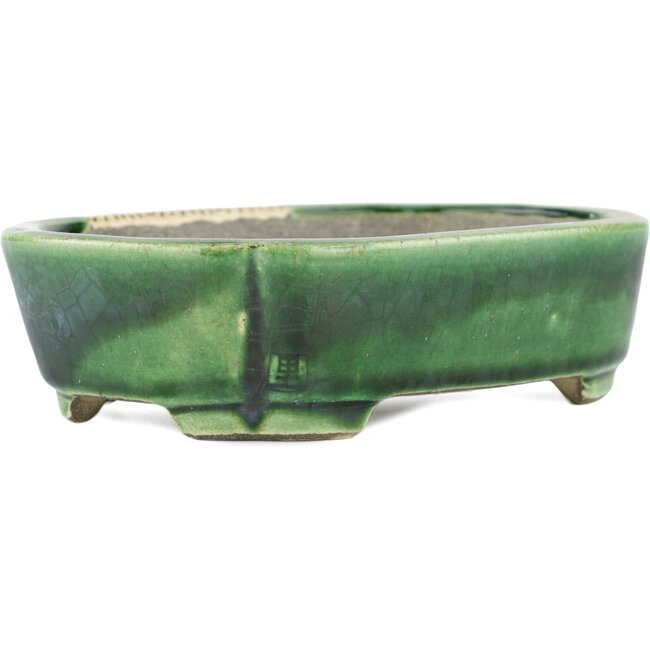 Vaso bonsai rettangolare verde di Terahata Satomi Mazan - 162 x 120 x 42 mm