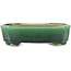 Rectangular green bonsai pot by Terahata Satomi Mazan - 162 x 120 x 42 mm