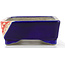 Rectangular blue bonsai pot by Terahata Satomi Mazan - 146 x 105 x 40 mm