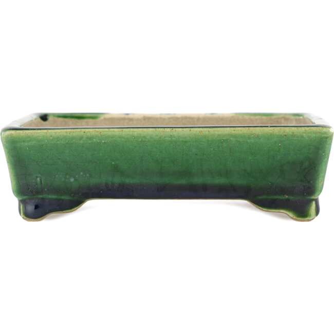 Vaso bonsai rettangolare verde di Terahata Satomi Mazan - 146 x 105 x 40 mm