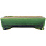 Pot à bonsaï rectangulaire vert par Terahata Satomi Mazan - 146 x 105 x 40 mm