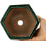 Pot à bonsaï vert hexagonal par Shuhou - 150 x 135 x 70 mm
