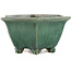 Hexagonal green bonsai pot by Shuhou - 152 x 133 x 70 mm