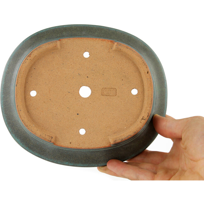 Ovale groene bonsaipot van Reiho - 173 x 148 x 38 mm