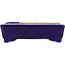 Rectangular blue bonsai pot by Terahata Satomi Mazan - 146 x 105 x 40 mm