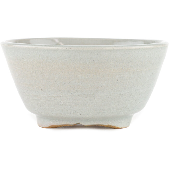Round grey bonsai pot by Issho - 131 x 131 x 65 mm
