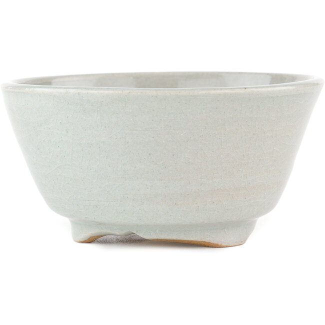 Pot à bonsaï rond gris par Issho - 131 x 131 x 65 mm