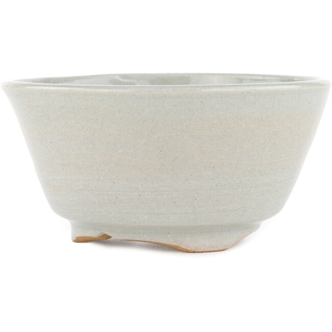 Pot à bonsaï rond gris par Issho - 131 x 131 x 65 mm