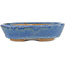 Oval blue bonsai pot - 148 x 134 x 35 mm