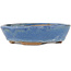 Oval blue bonsai pot - 148 x 134 x 35 mm