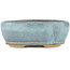 Oval blue bonsai pot - 125 x 113 x 42 mm