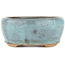 Oval blue bonsai pot - 125 x 113 x 42 mm