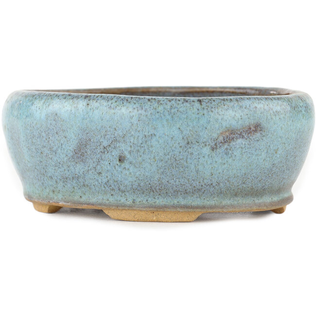 Ovale blauwe bonsaipot - 125 x 113 x 42 mm