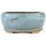 Oval blue bonsai pot - 125 x 113 x 42 mm