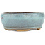 Oval blue bonsai pot - 125 x 113 x 42 mm