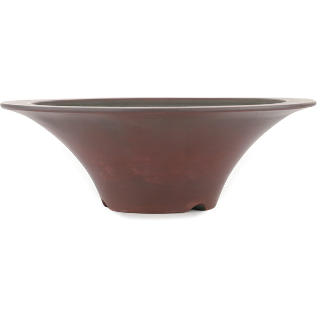 Round unglazed bonsai pot by Bigei - 182 x 182 x 55 mm