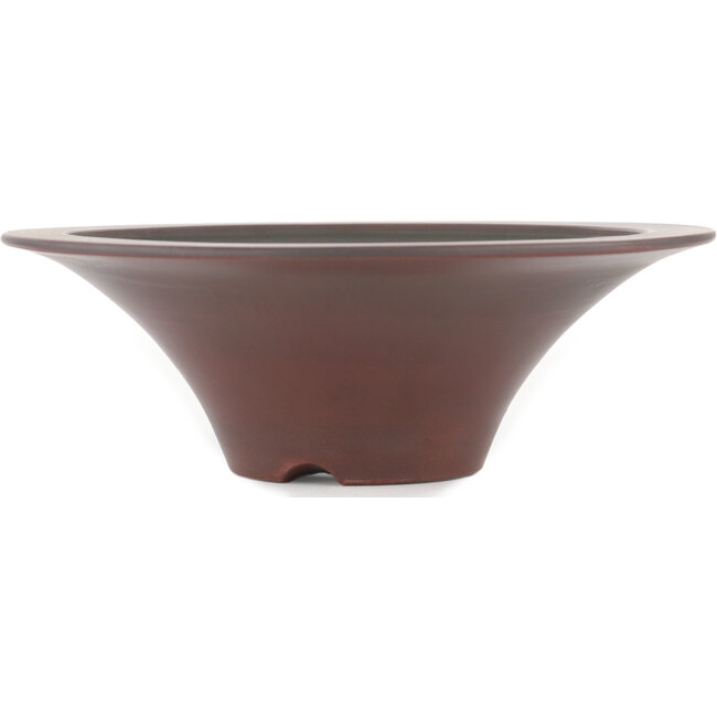 Ronde ongeglazuurde bonsaipot van Bigei - 182 x 182 x 55 mm