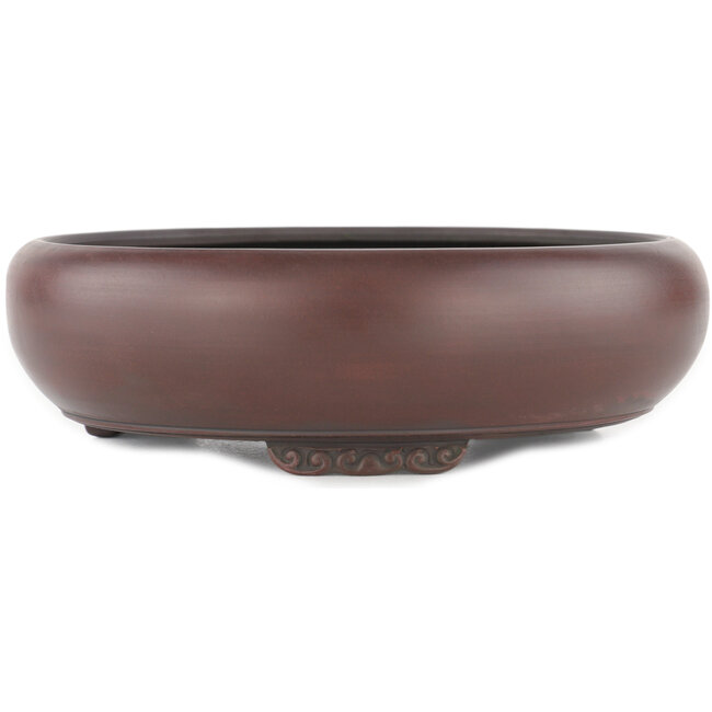 Round unglazed bonsai pot by Bigei - 185 x 185 x 55 mm