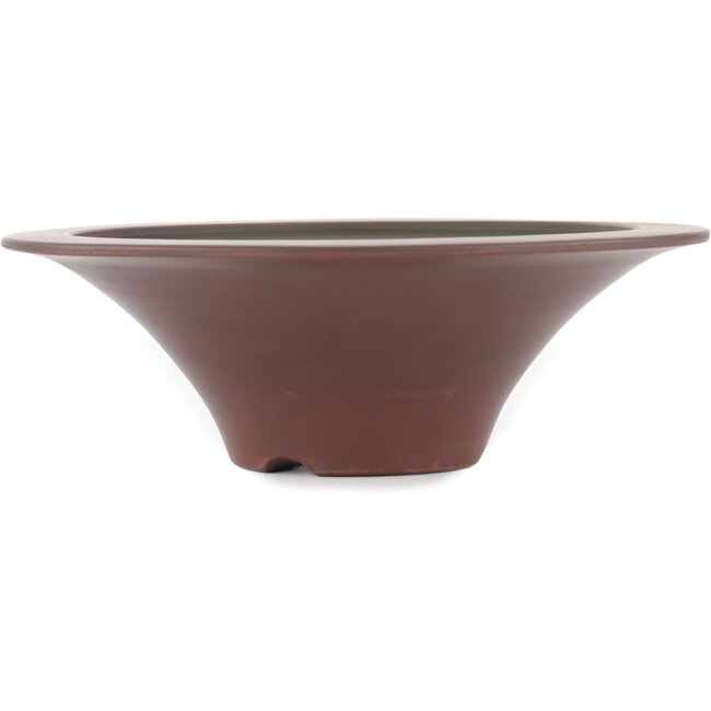 Ronde ongeglazuurde bonsaipot van Bigei - 180 x 180 x 55 mm