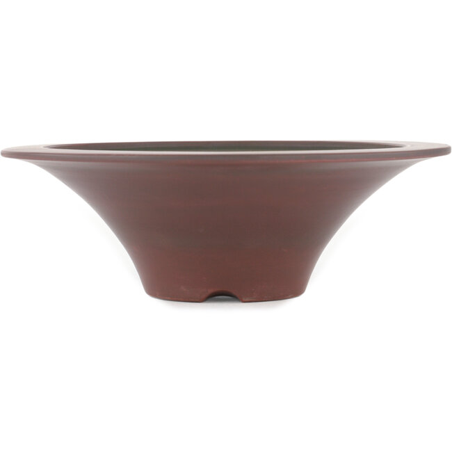 Round unglazed bonsai pot by Bigei - 180 x 180 x 55 mm