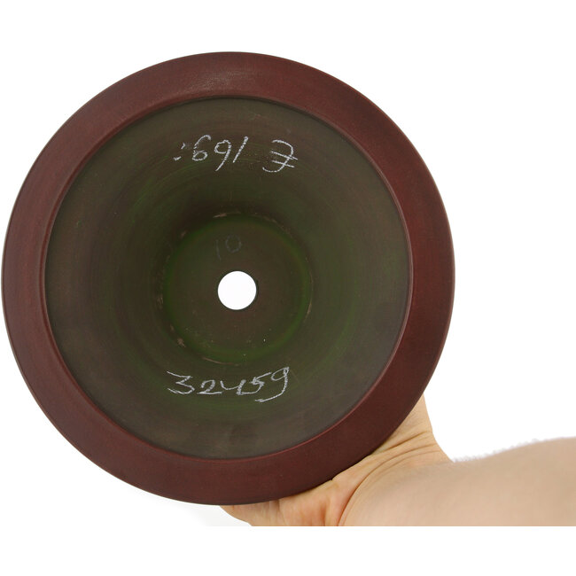 Runder, unglasierter Bonsaitopf von Bigei – 180 x 180 x 55 mm