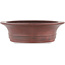 Oval unglazed bonsai pot by Bigei - 328 x 258 x 70 mm