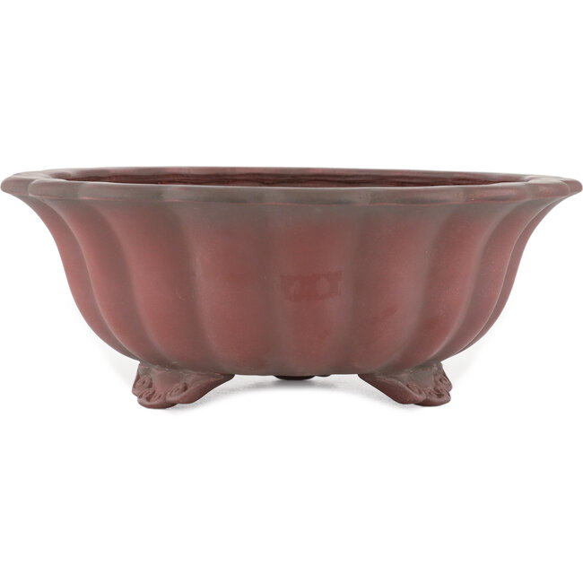 Lotus unglazed bonsai pot by Bigei - 250 x 250 x 95 mm