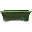 Rectangular green bonsai pot by Terahata Satomi Mazan - 250 x 215 x 77 mm