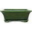 Rectangular green bonsai pot by Terahata Satomi Mazan - 250 x 215 x 77 mm