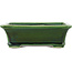 Rectangular green bonsai pot by Terahata Satomi Mazan - 250 x 215 x 77 mm