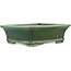 Maceta rectangular para bonsái verde de Terahata Satomi Mazan - 250 x 215 x 77 mm