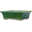 Rectangular green bonsai pot by Terahata Satomi Mazan - 250 x 215 x 77 mm