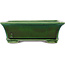 Rectangular green bonsai pot by Terahata Satomi Mazan - 250 x 215 x 77 mm