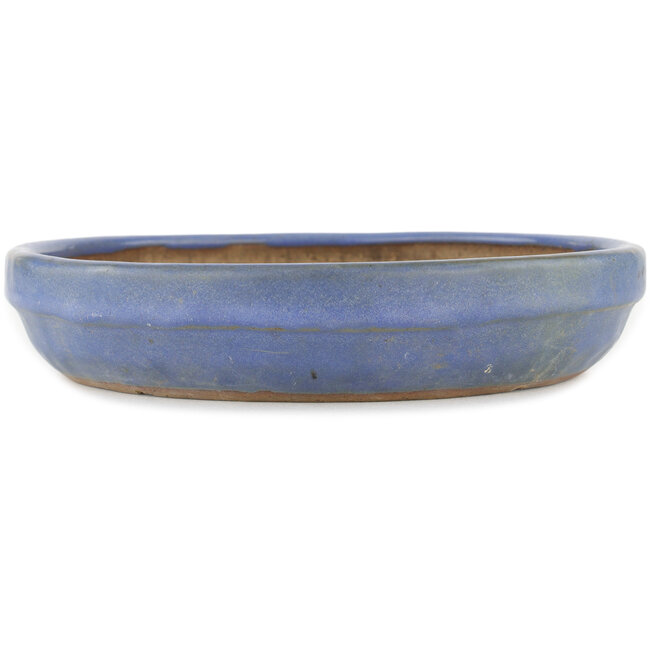 Round blue bonsai pot - 212 x 212 x 40 mm