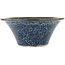 Round blue bonsai pot by Terahata Satomi Mazan - 257 x 257 x 100 mm