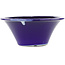 Runder blauer Bonsaitopf von Terahata Satomi Mazan – 257 x 257 x 100 mm