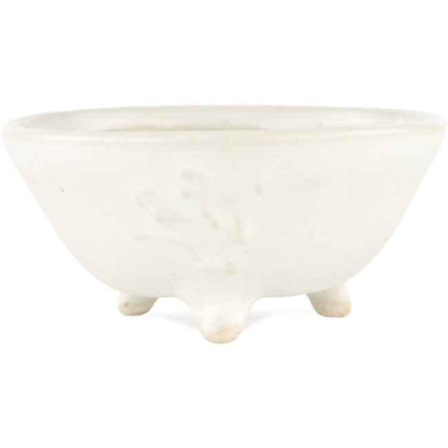 Pot à bonsaï rond blanc par Heian Kosen - 115 x 115 x 50 mm