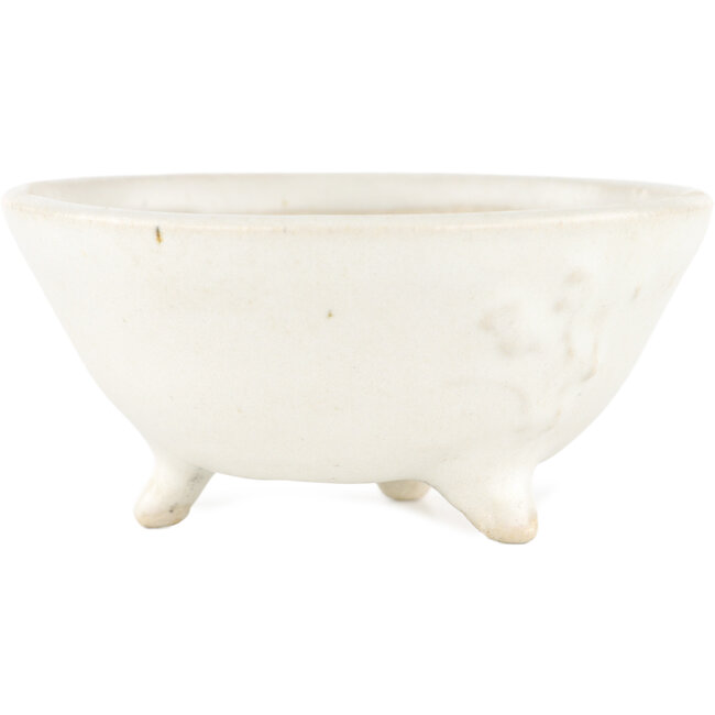 Vaso bonsai rotondo bianco di Heian Kosen - 115 x 115 x 50 mm