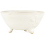 Round white bonsai pot by Heian Kosen - 115 x 115 x 50 mm