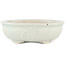 Round white bonsai pot by Heian Kosen - 122 x 122 x 35 mm