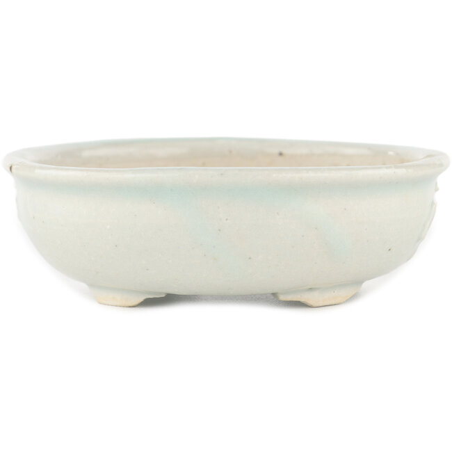 Round white bonsai pot by Heian Kosen - 122 x 122 x 35 mm