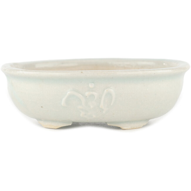 Maceta redonda para bonsái blanca de Heian Kosen - 122 x 122 x 35 mm