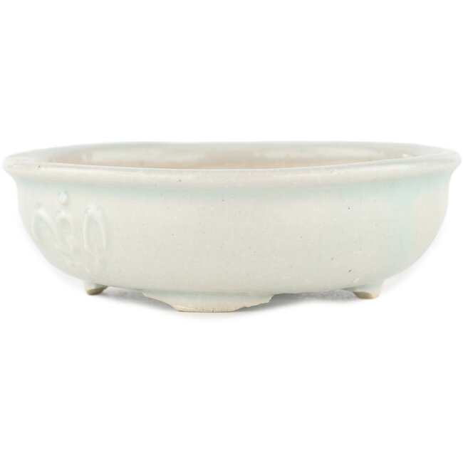 Vaso bonsai rotondo bianco di Heian Kosen - 122 x 122 x 35 mm