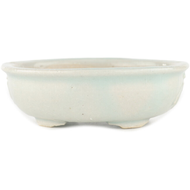 Pot à bonsaï rond blanc par Heian Kosen - 122 x 122 x 35 mm