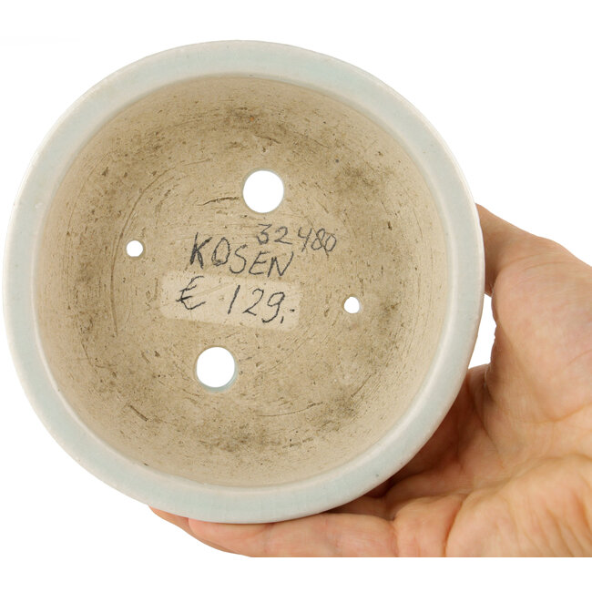 Maceta redonda para bonsái blanca de Heian Kosen - 122 x 122 x 35 mm