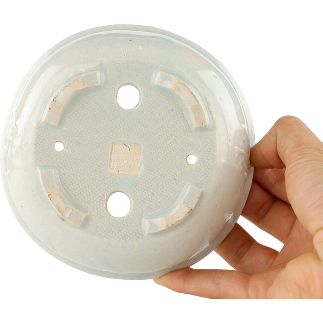 Pot à bonsaï rond blanc par Heian Kosen - 122 x 122 x 35 mm