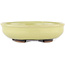 Round yellow bonsai pot by Heian Kosen - 115 x 115 x 30 mm