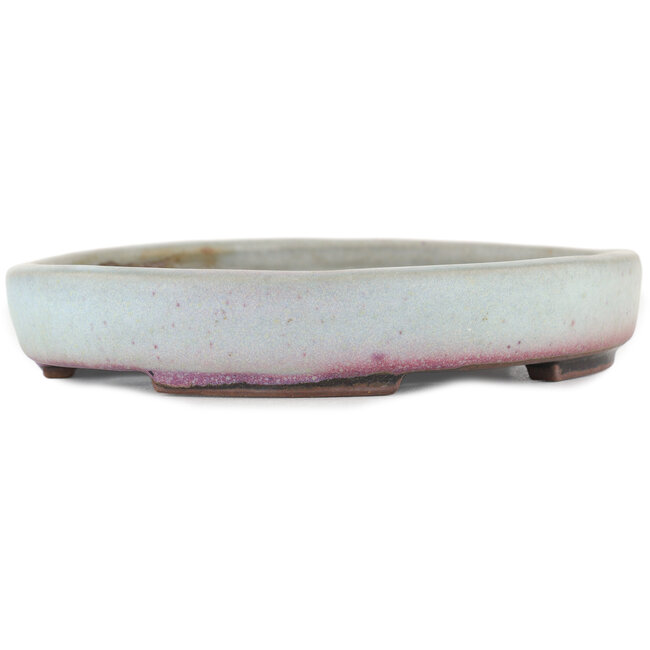 Pot à bonsaï ovale bleu par Heian Kosen - 175 x 153 x 30 mm