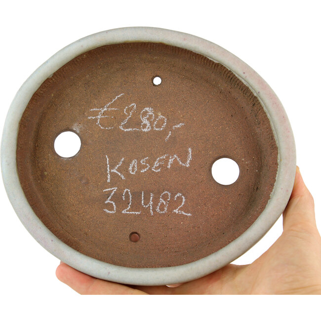 Ovaler blauer Bonsaitopf von Heian Kosen – 175 x 153 x 30 mm